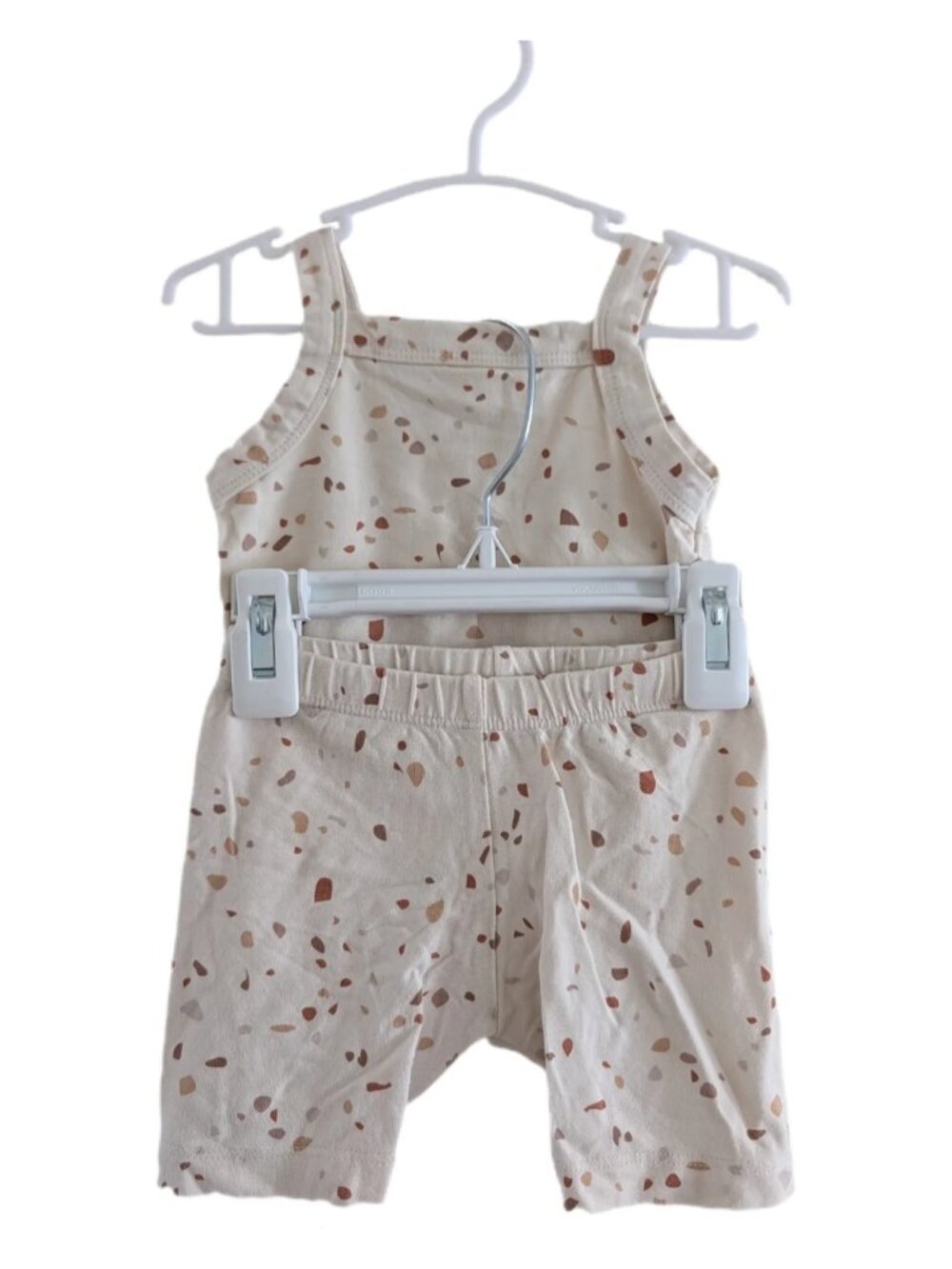 Jax & Lennon Bamboo Lettuce Hem Terrazzo Lettuce Hem Tank & Biker Shorts 12-18m